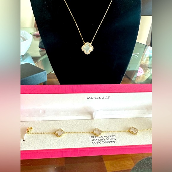 18k Gold Plated Rachel Zoe Necklace and bracelet Set - Picture 1 of 1
